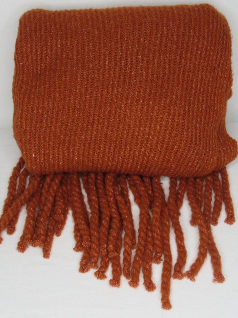 Free People Burnt Orange Blanket Scarf Ribbed Knit JADEN - Picture 2 of 5